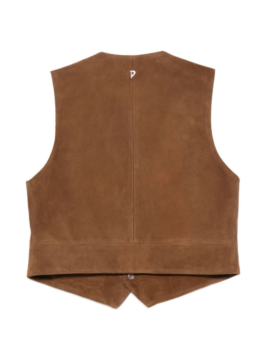 Brown V-Neck Waistcoat 2