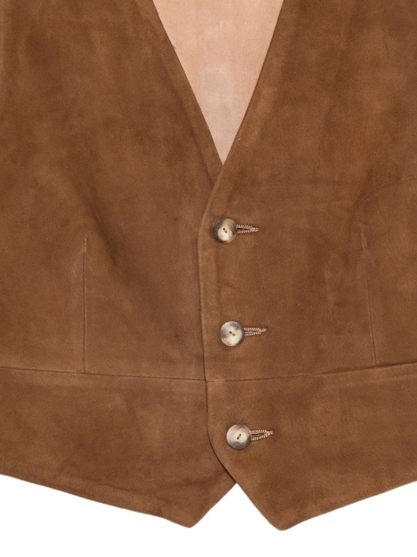 Brown V-Neck Waistcoat 3