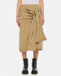 Beige COTTON SKIRT W/KNOT 1