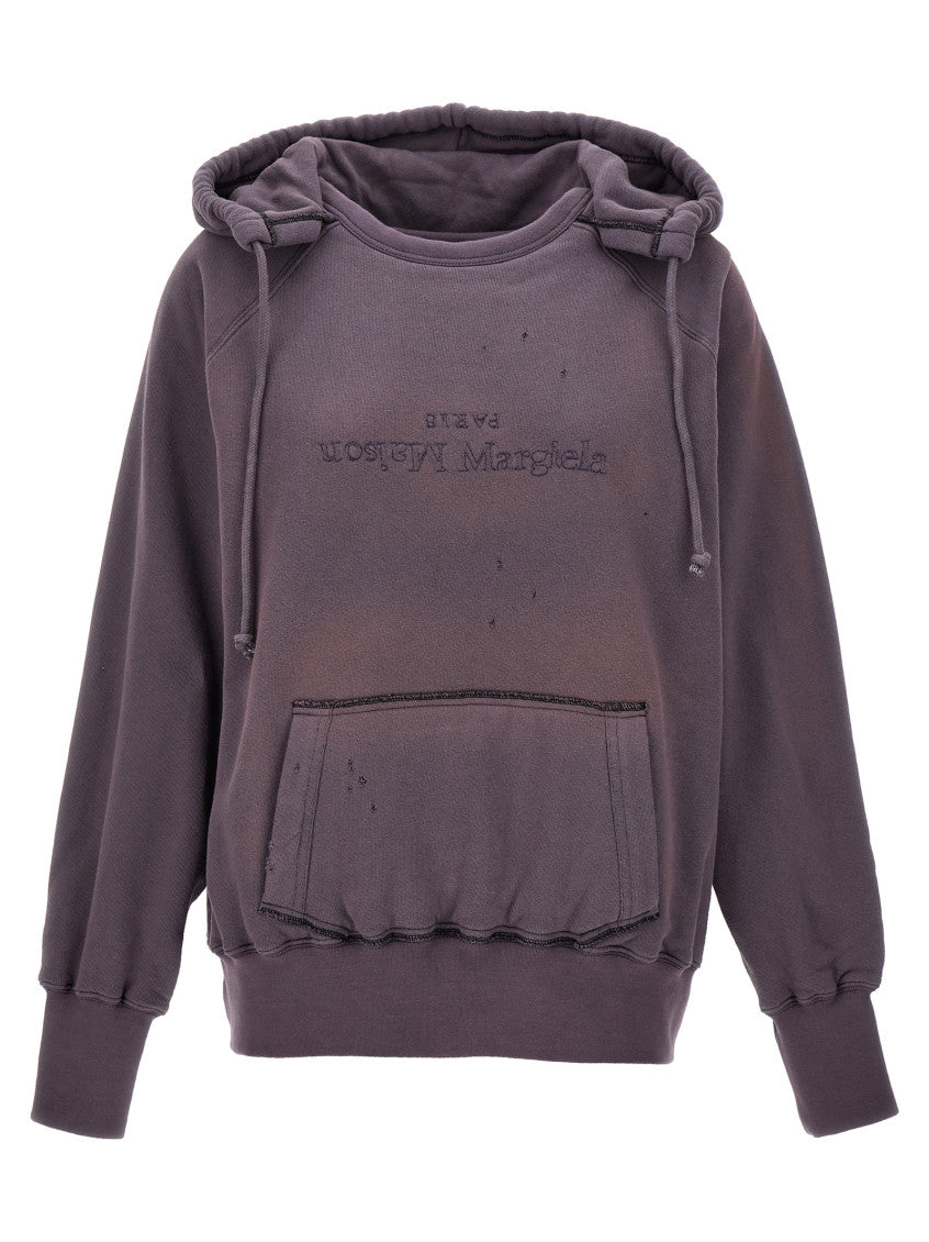 Purple logo Reverse Cotton Hoodie 1
