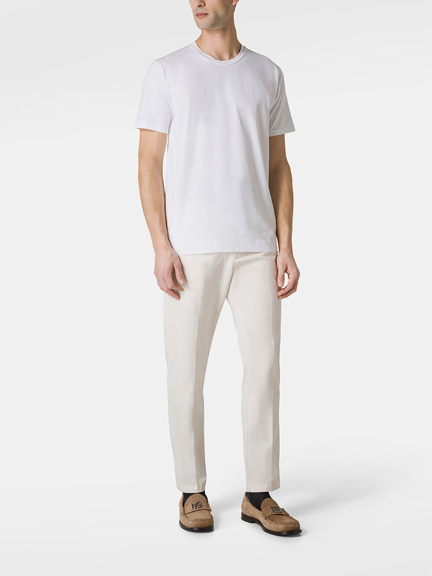 White Crewneck Cotton T-shirt 2