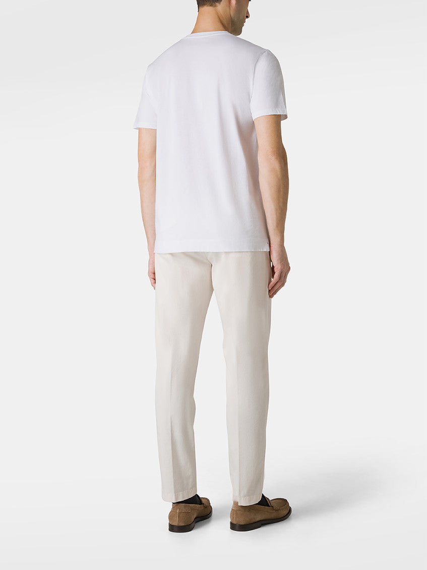 White Crewneck Cotton T-shirt 3