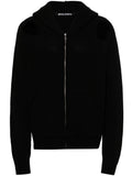 Black Logo wool blend hooded sweater 1
