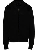 Black Logo wool blend hooded sweater 1