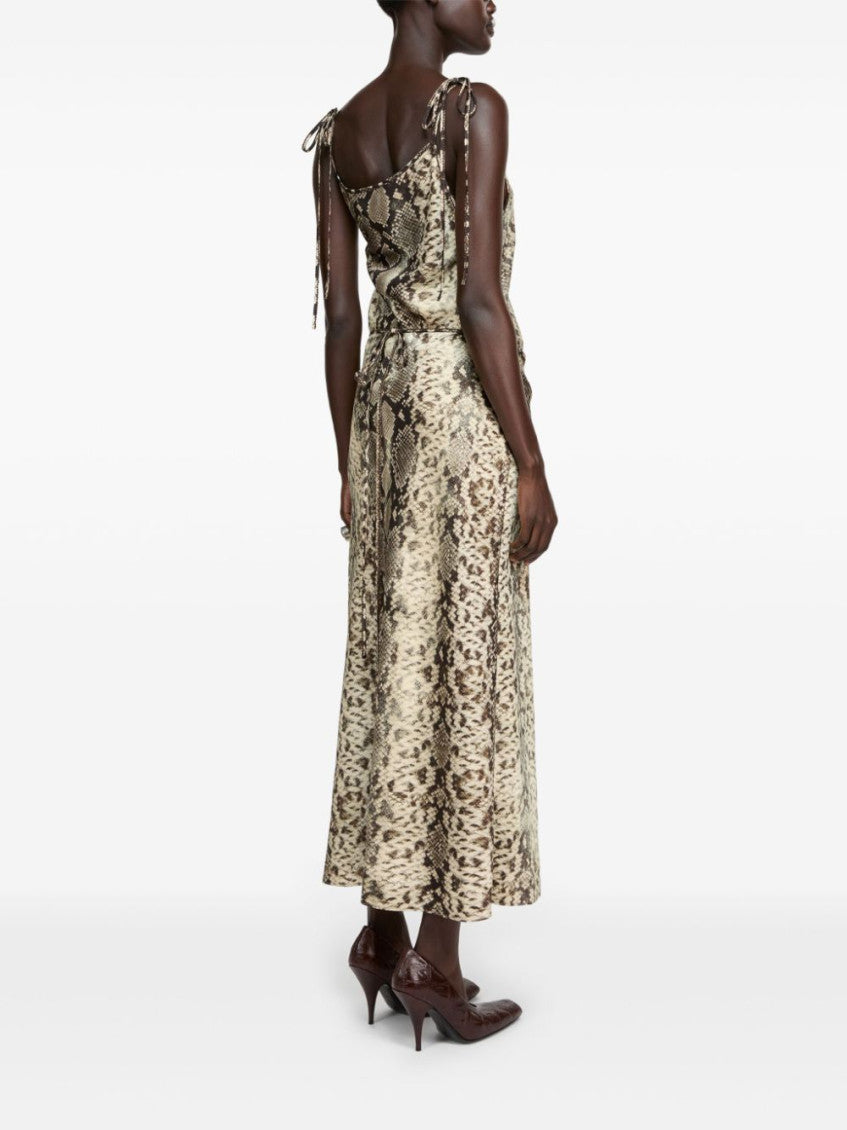 Brown Python Print Midi Dress 3