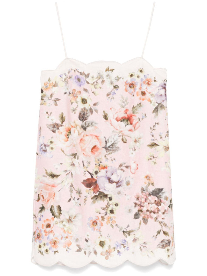 Pink Acacia printed linen mini dress 1