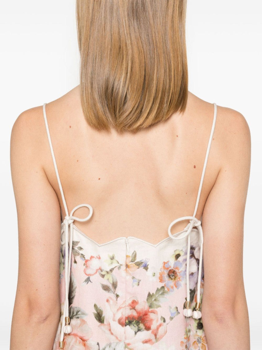 Pink Acacia printed linen mini dress 2