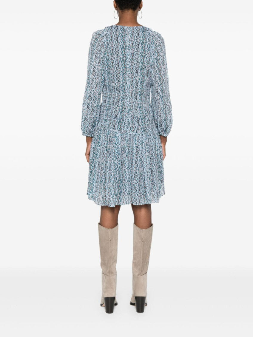 Sky Blue Ruline Short Dress 2
