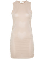 Beige Stretch tulle short dress 1