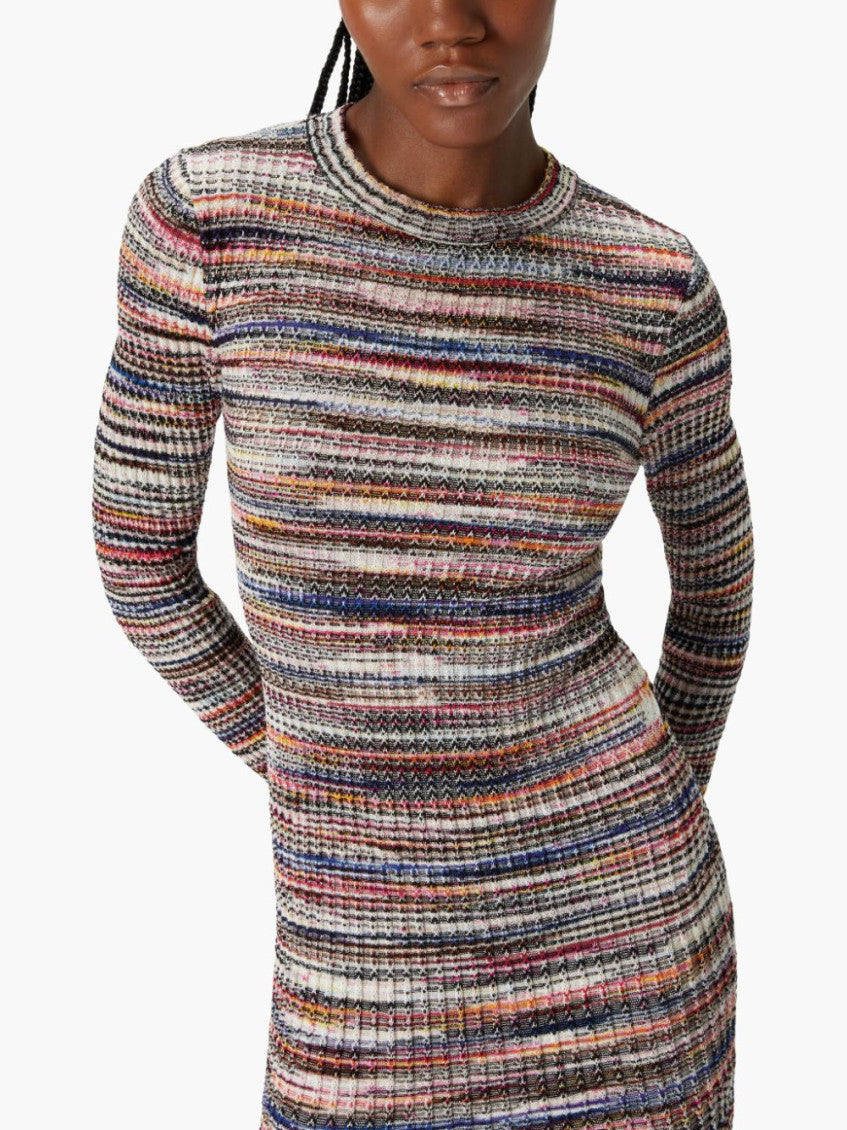 Multicolor Striped Short Dress 4
