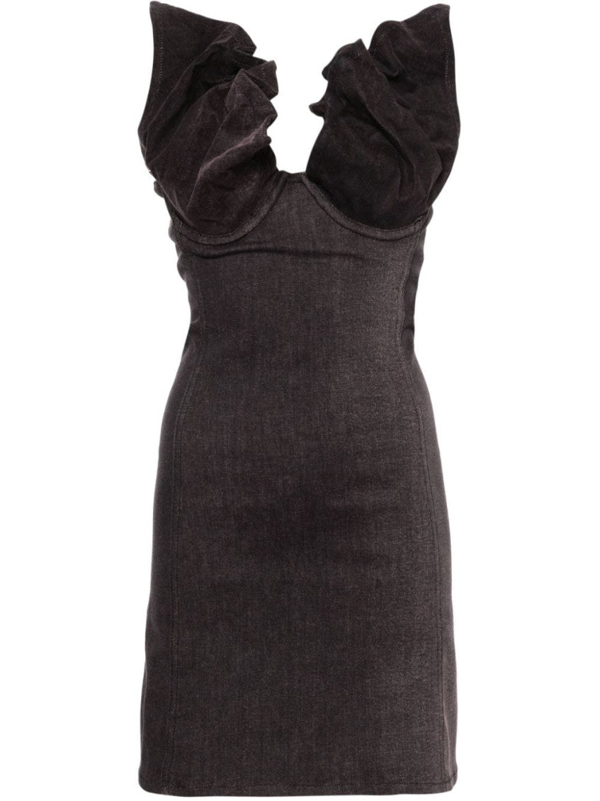 Black/Purple Denim Mini Dress 1