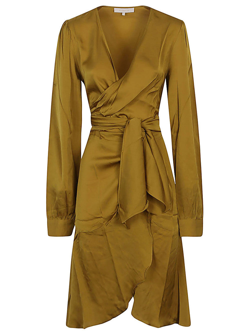 Golden Ananda silk short dress 1