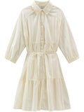 White Embroidery Cotton Shirtdress 1