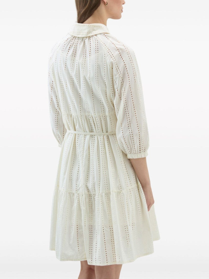 White Embroidery Cotton Shirtdress 3