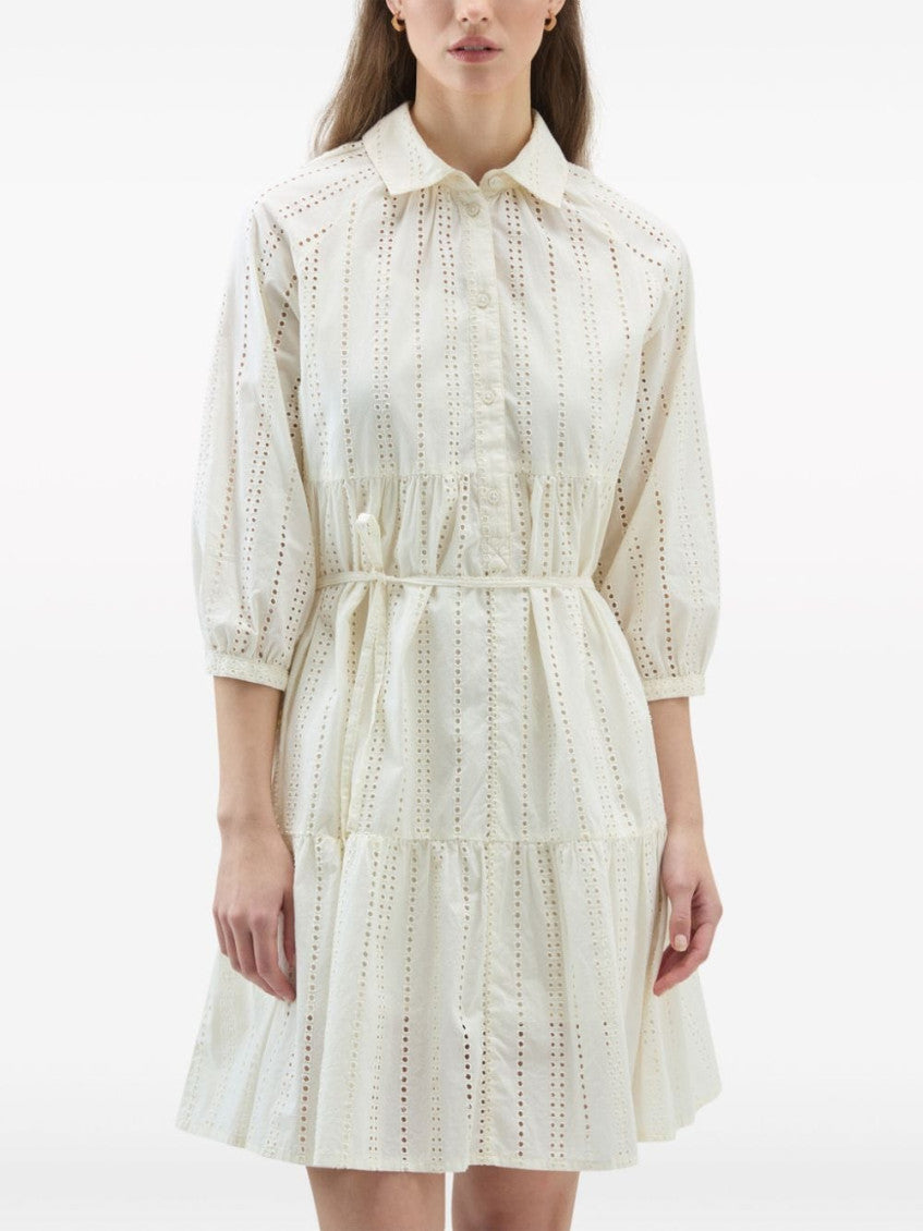 White Embroidery Cotton Shirtdress 4