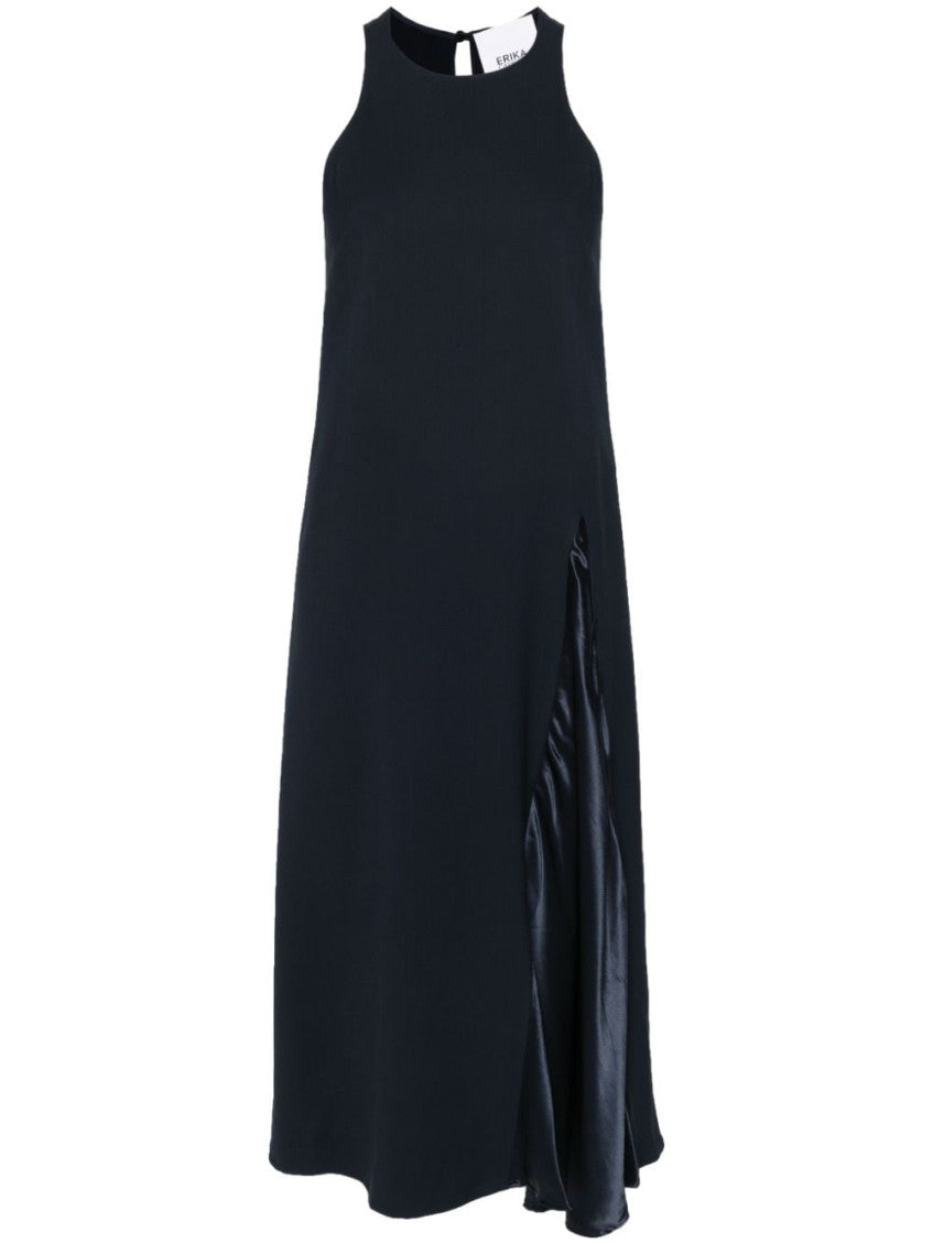 Navy Blue Sleeveless Midi Dress 1