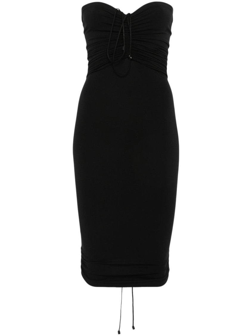 Black Fatal draping mini dress 1