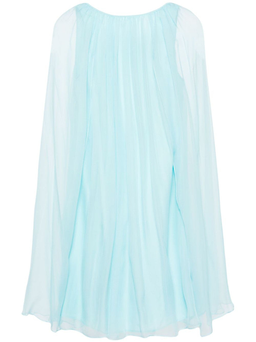 Sky Blue Silk midi dress 1