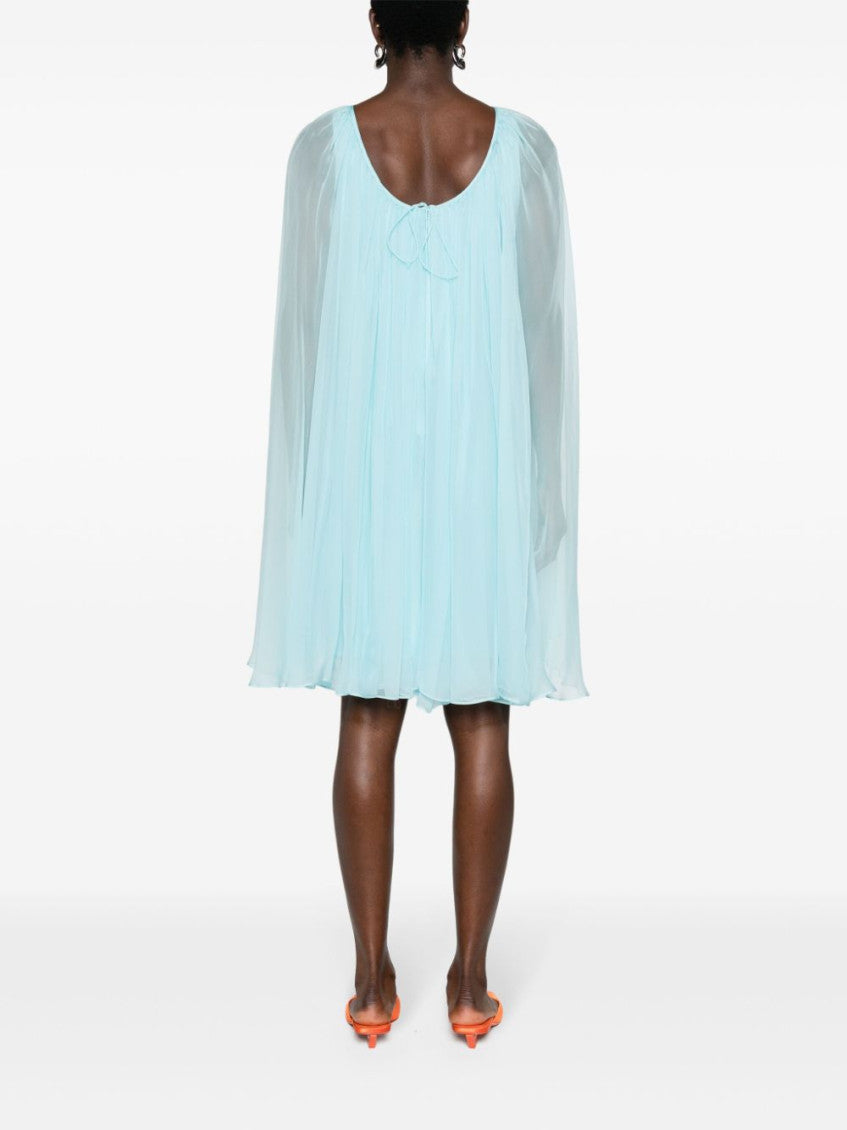 Sky Blue Silk midi dress 3