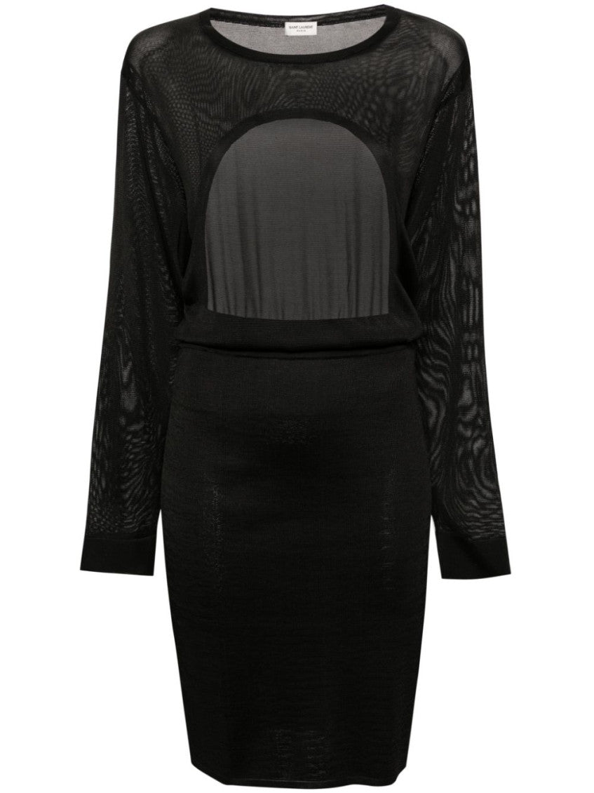 Black Open-back Knitted Dress 1