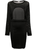 Black Open-back Knitted Dress 1