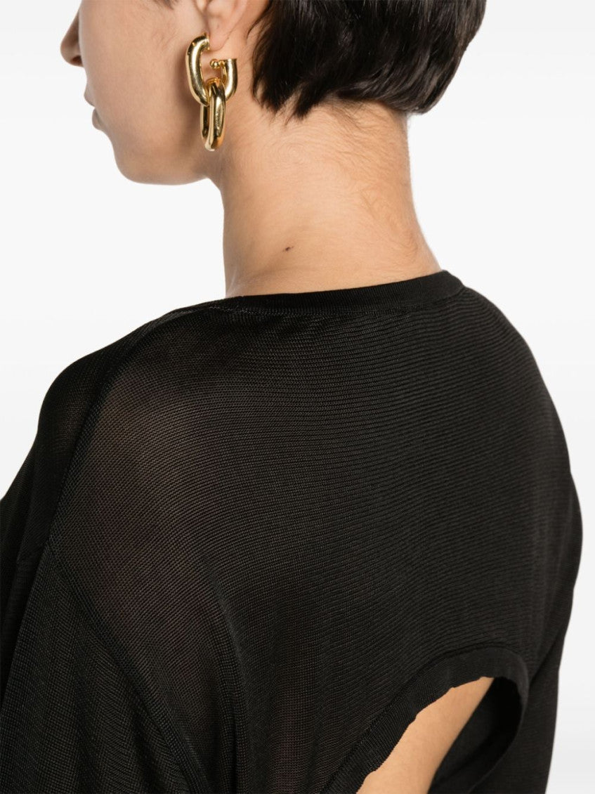 Black Open-back Knitted Dress 2