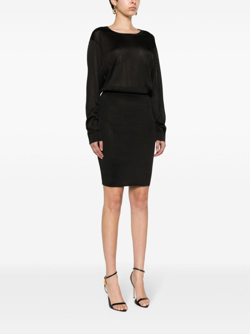 Black Open-back Knitted Dress 3