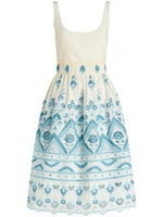 White Cotton Blend Short Dress 1