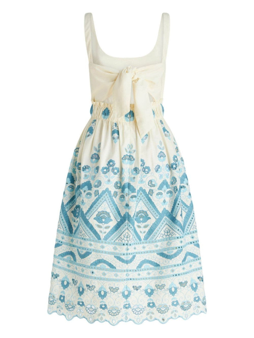 White Cotton Blend Short Dress 2