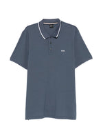 Blue Solid Shirt Collar Polo 1