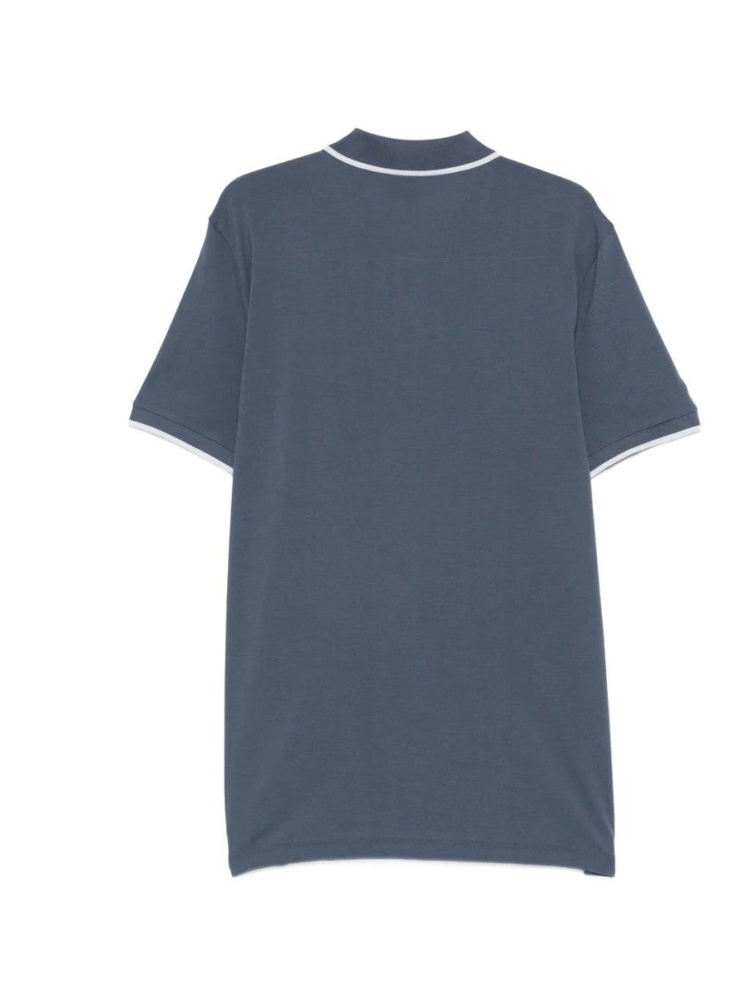 Blue Solid Shirt Collar Polo 2