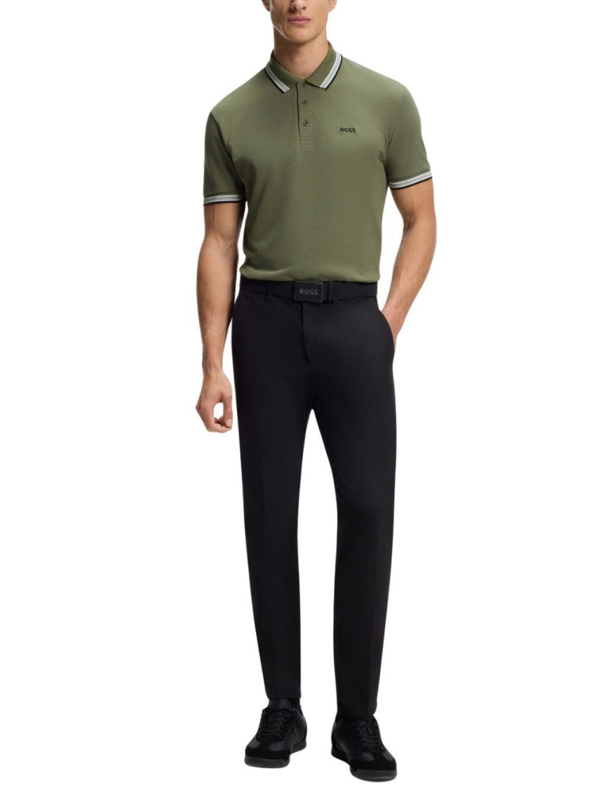 Green Solid Shirt Collar Polo 2