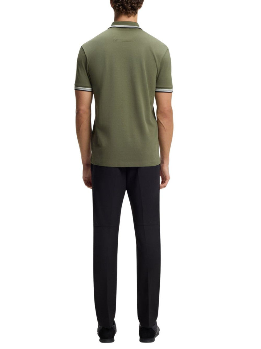 Green Solid Shirt Collar Polo 3