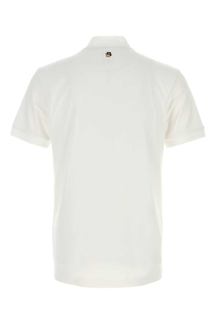 White Stripes Mock Collar Polo 2