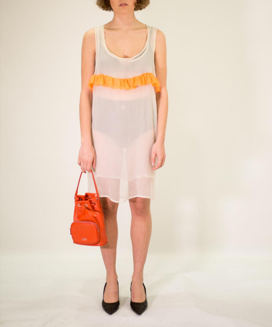 Beige Long Silk Dress 2