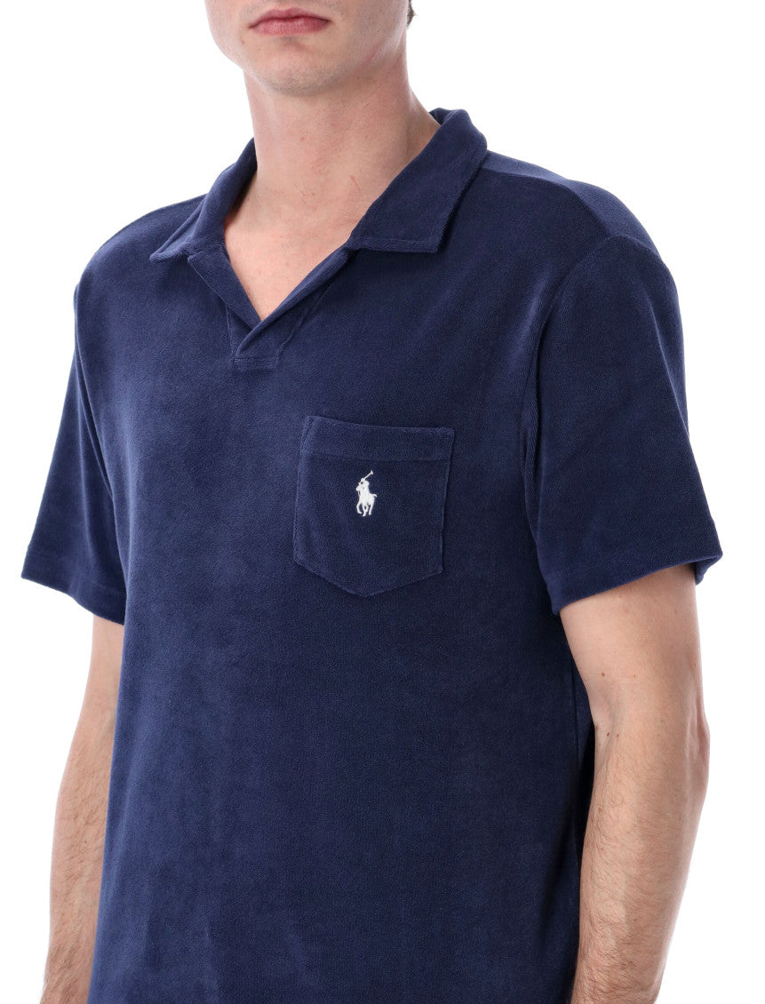 Blue Solid Shirt Collar Polo 3