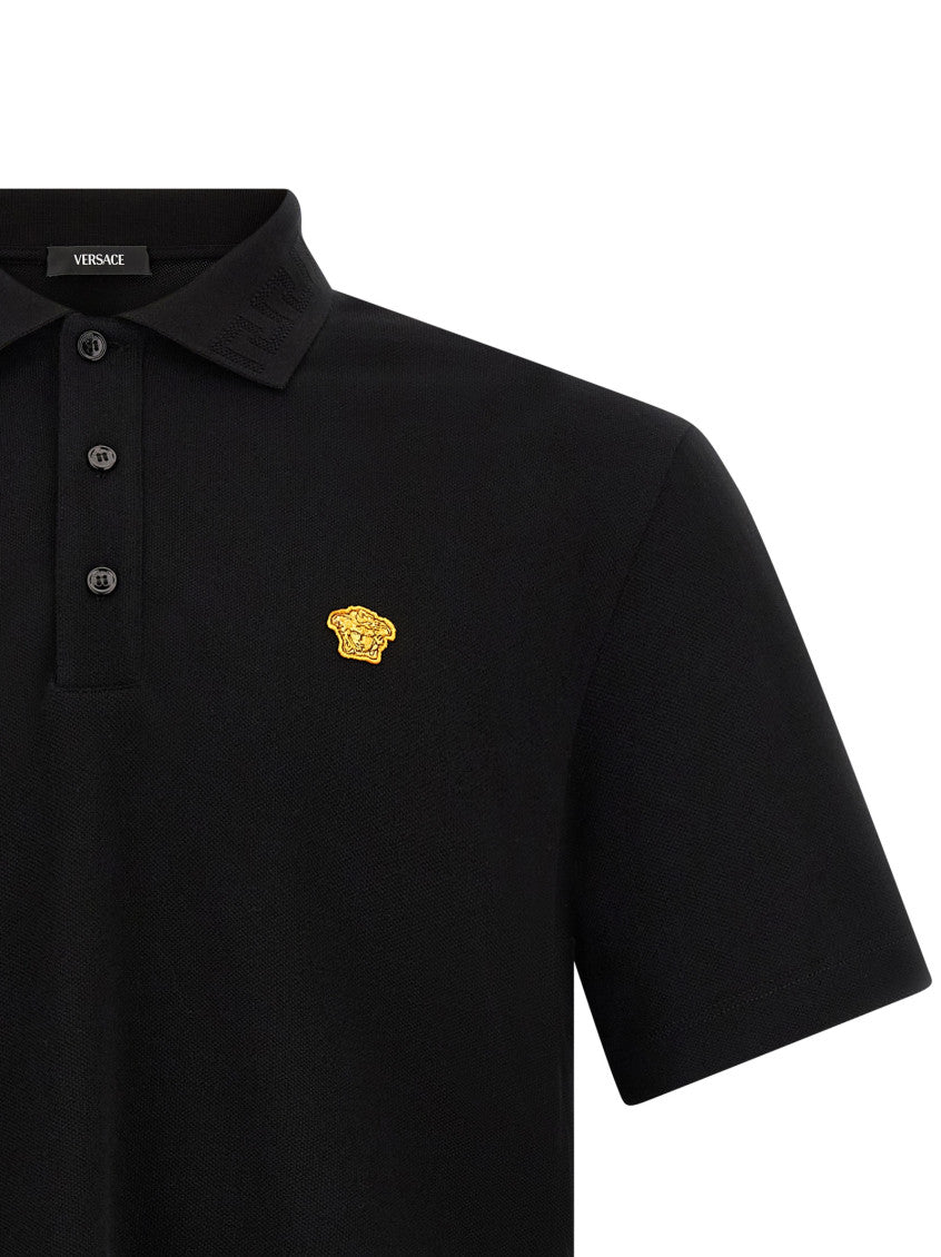 Black Solid Shirt Collar Polo 3