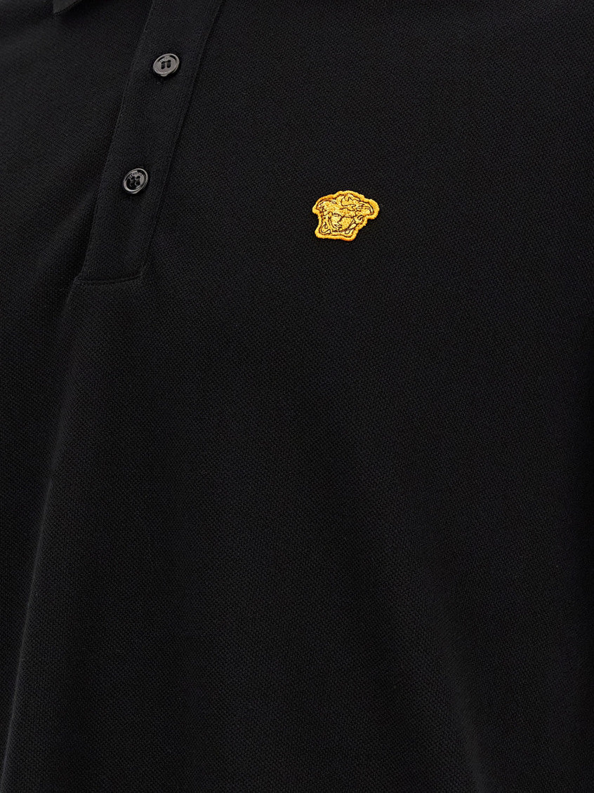 Black Solid Shirt Collar Polo 4