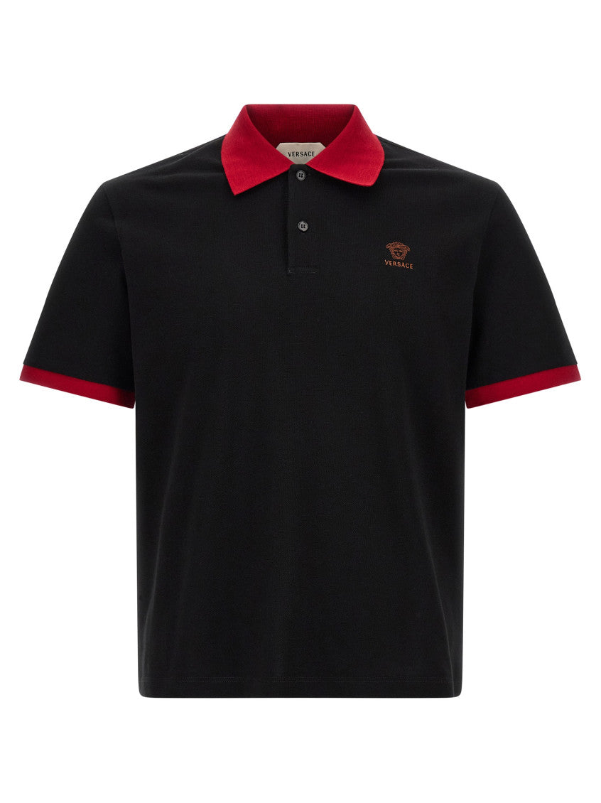 Black Solid Shirt Collar Polo 1