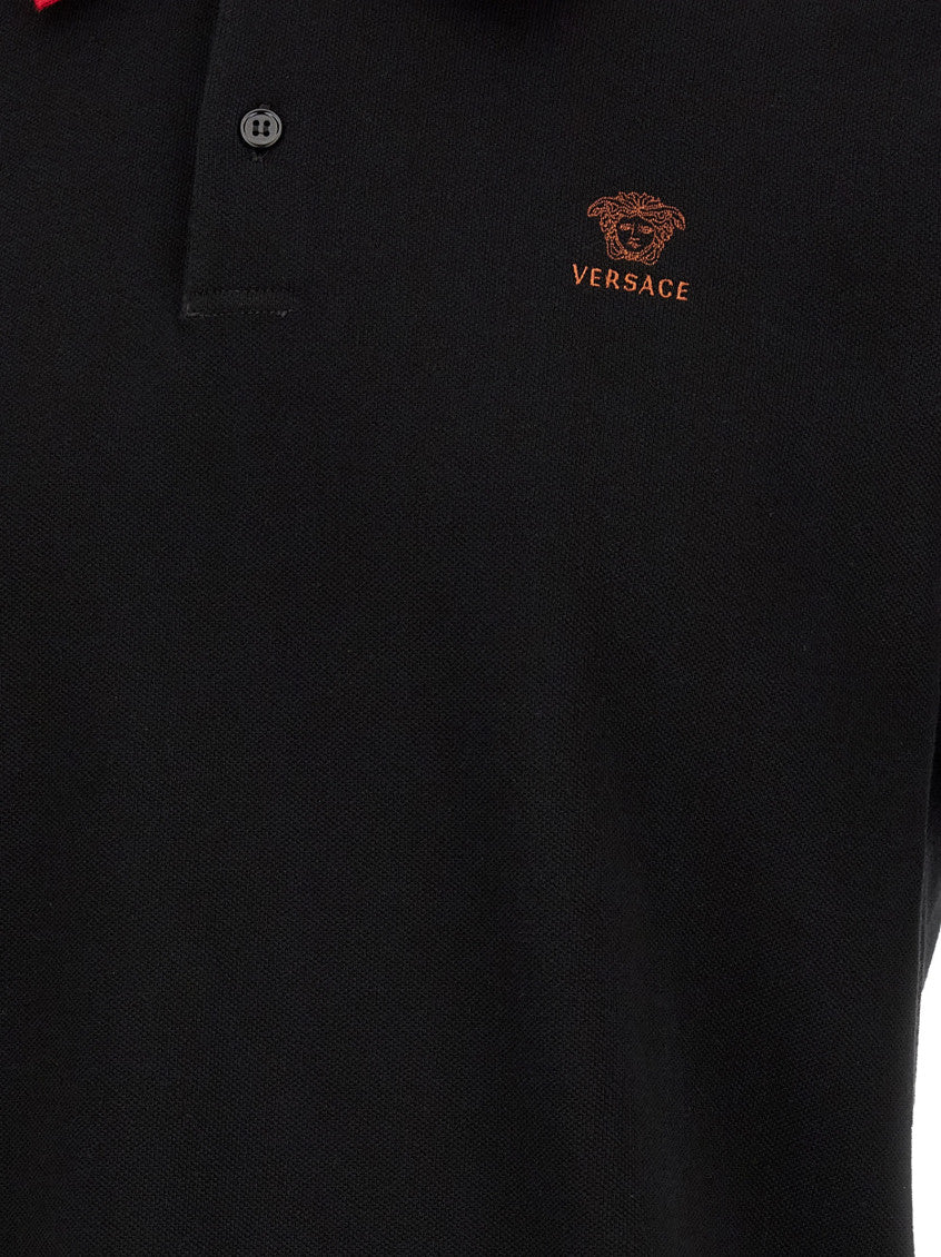 Black Solid Shirt Collar Polo 4