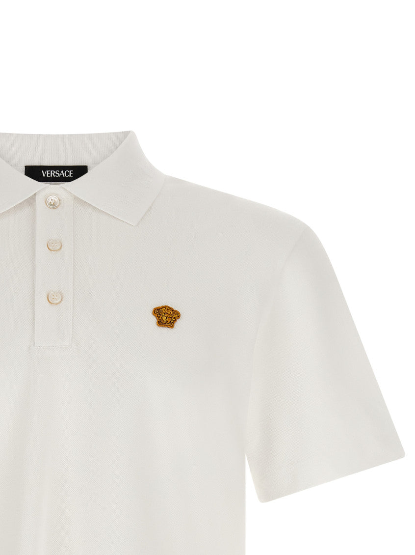 White Solid Shirt Collar Polo 3