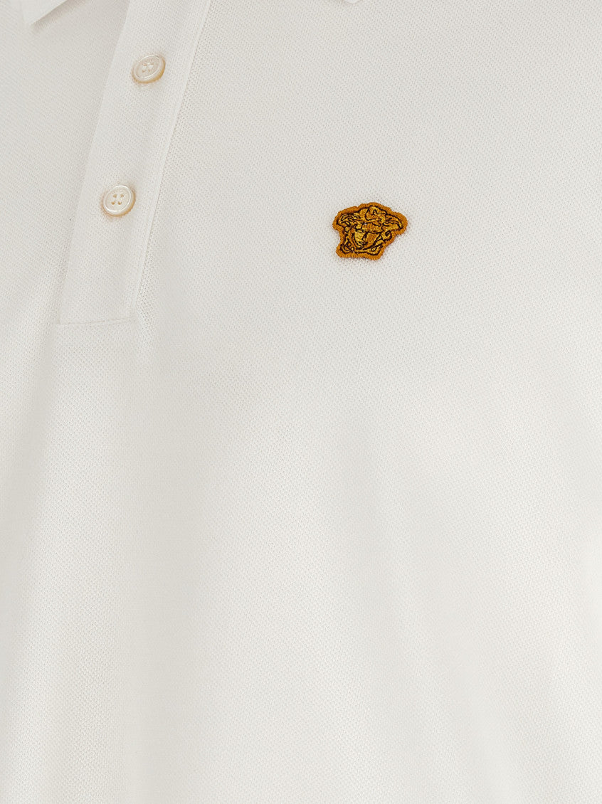 White Solid Shirt Collar Polo 4