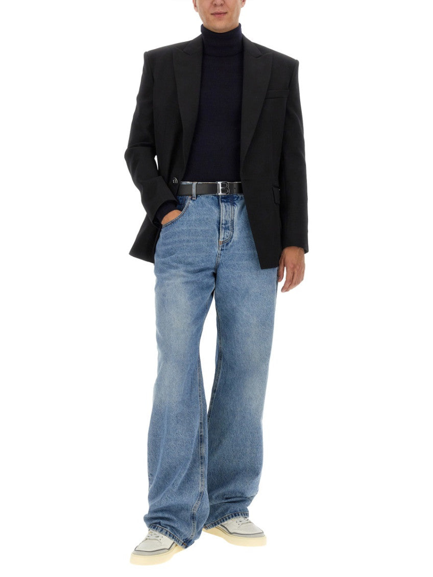 Navy Blue Solid Sweater 2