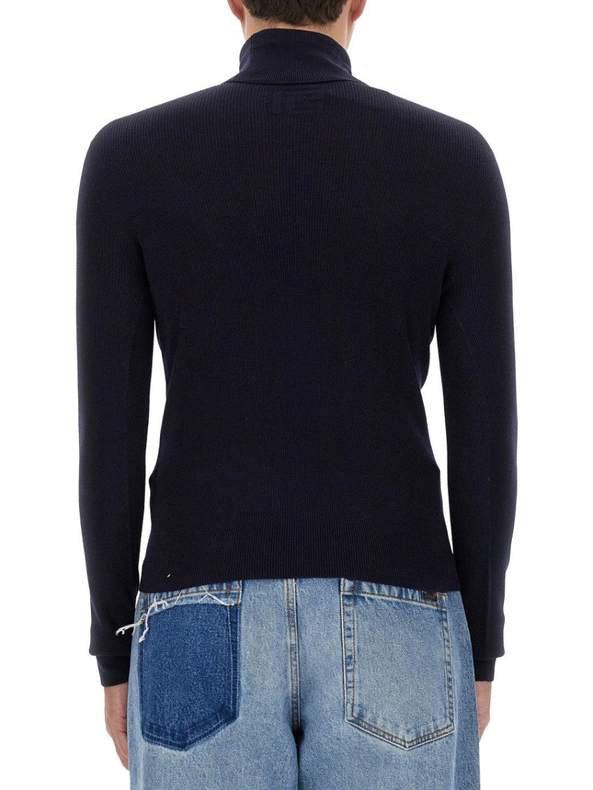 Navy Blue Solid Sweater 3