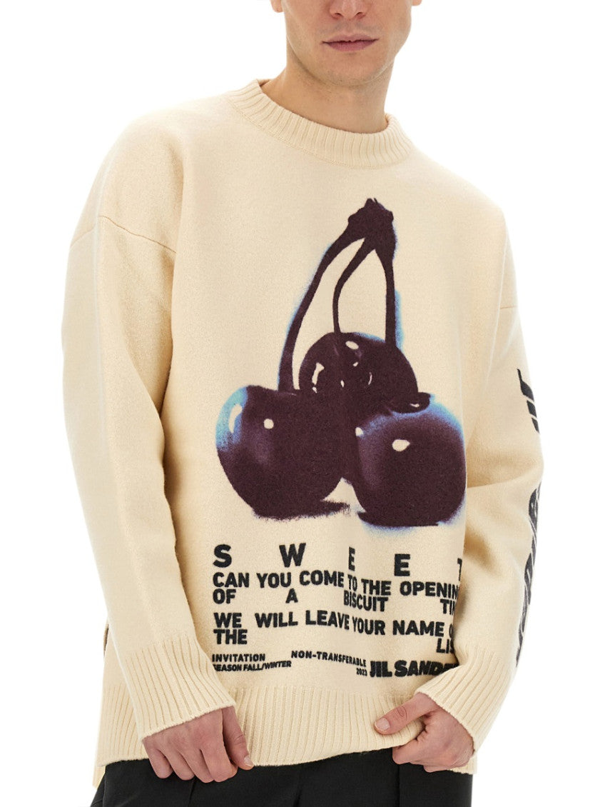 Beige Graphic Sweater 4