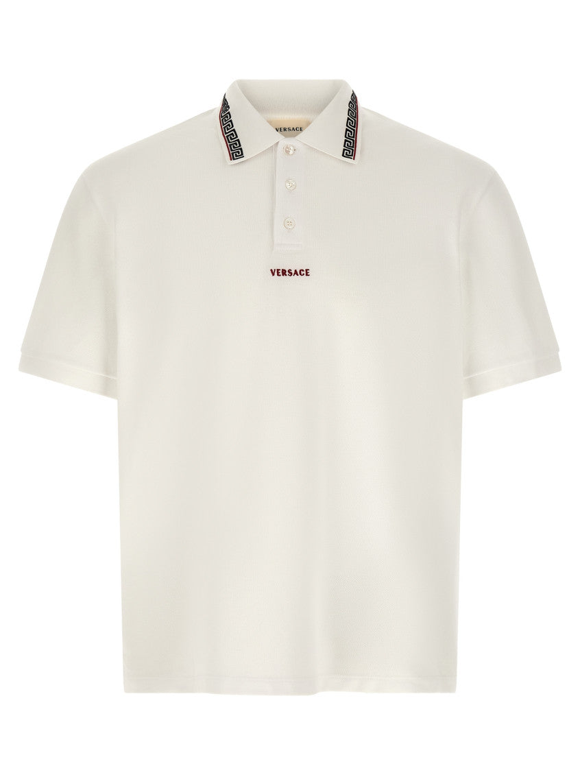 White Logo Shirt Collar Polo 1
