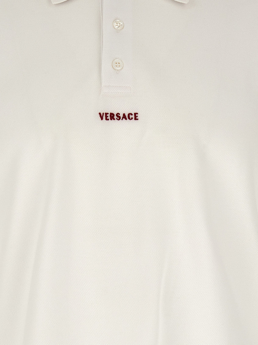 White Logo Shirt Collar Polo 4