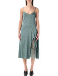 Green V-Neck Midi Dress 1