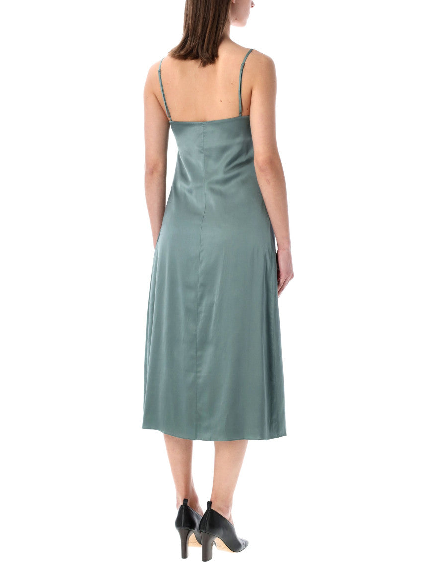 Green V-Neck Midi Dress 2