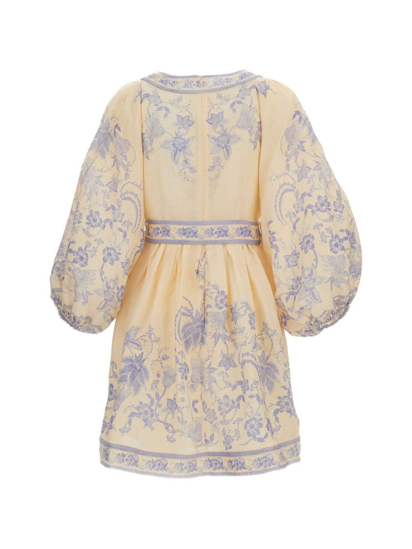 Multi Color Floral V Neck Mini Dress 2